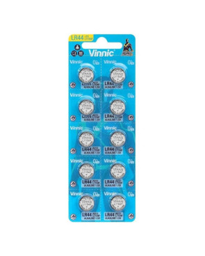 VINNIC - BATTERIA A BOTTONE ALCALINA AG13 L1154F LR44 BLISTER*10