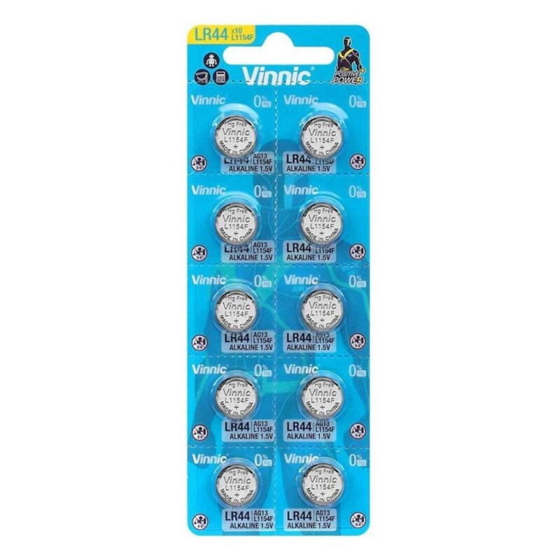 VINNIC - BATTERIA A BOTTONE ALCALINA AG13 L1154F LR44 BLISTER*10 VINNIC - BATTERIA A BOTTONE ALCALINA AG13 L1154F LR44 BLISTER*10