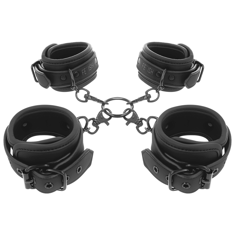 FETISH SUBMISSIVE - SET DI MANETTE PER MANI E CAVIGLIE CON FODERA IN NOPRENE FETISH SUBMISSIVE - SET DI MANETTE PER MANI E CAVIGLIE CON FODERA IN NOPRENE
