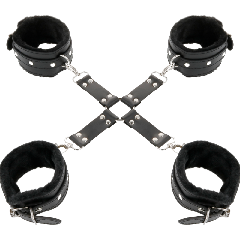 DARKNESS - MANETTE IN PELLE PER PIEDI E MANI NERE DARKNESS - MANETTE IN PELLE PER PIEDI E MANI NERE
