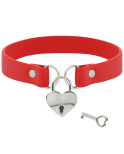 COQUETTE - CHIC DESIRE COLLANA IN PELLE VEGANA ROSSA CON ACCESSORIO CUORE CON CHIAVE COQUETTE - CHIC DESIRE COLLANA IN PELLE VEGANA ROSSA CON ACCESSORIO CUORE CON CHIAVE