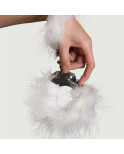 ADRIEN LASTIC - MANETTE IN METALLO CON PIUME BIANCHE ADRIEN LASTIC - MANETTE IN METALLO CON PIUME BIANCHE