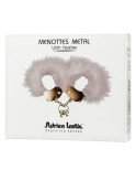 ADRIEN LASTIC - MANETTE IN METALLO CON PIUME BIANCHE ADRIEN LASTIC - MANETTE IN METALLO CON PIUME BIANCHE