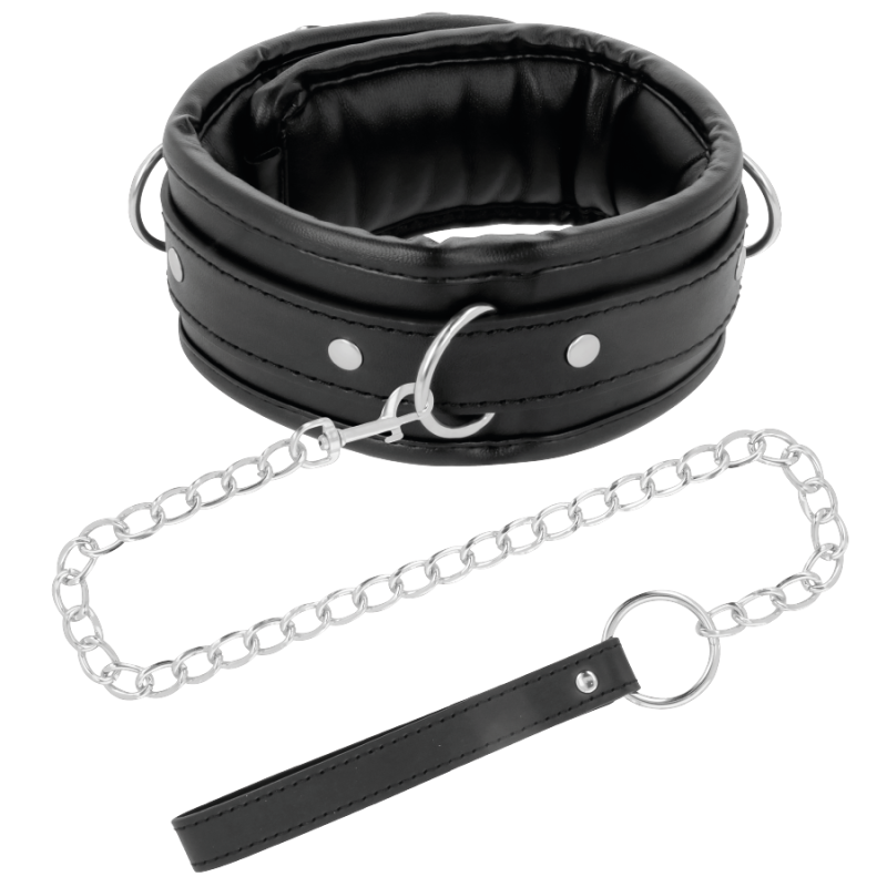 DARKNESS - COLLANA IN MORBIDA PELLE CON CATENA DARKNESS - COLLANA IN MORBIDA PELLE CON CATENA