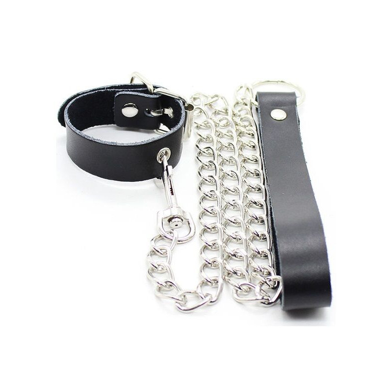 OHMAMA FETISH - COLLANA PER PENE E CINTURINO IN PELLE CON CATENA IN METALLO OHMAMA FETISH - COLLANA PER PENE E CINTURINO IN PELLE CON CATENA IN METALLO