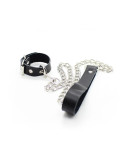 OHMAMA FETISH - COLLANA PER PENE E CINTURINO IN PELLE CON CATENA IN METALLO OHMAMA FETISH - COLLANA PER PENE E CINTURINO IN PELLE CON CATENA IN METALLO