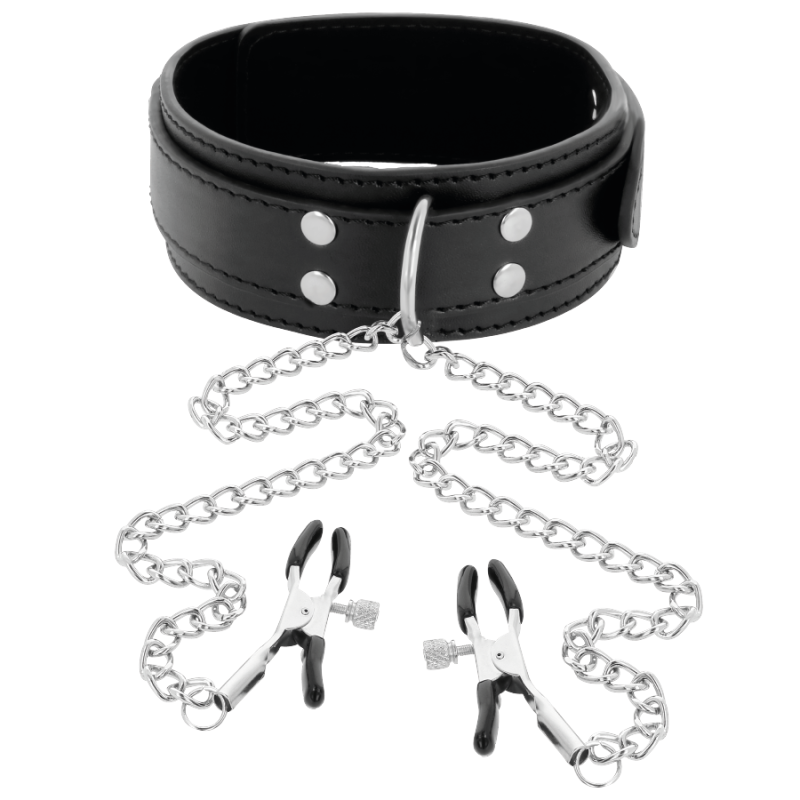 DARKNESS - COLLARE CON Morsetti PER CAPEZZOLI NERO DARKNESS - COLLARE CON Morsetti PER CAPEZZOLI NERO