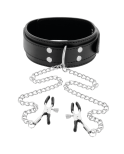 DARKNESS - COLLARE CON Morsetti PER CAPEZZOLI NERO DARKNESS - COLLARE CON Morsetti PER CAPEZZOLI NERO