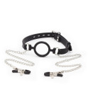 OHMAMA FETISH - Bavaglio ad anello con catenelle e pinze per capezzoli OHMAMA FETISH - Bavaglio ad anello con catenelle e pinze per capezzoli