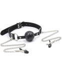 OHMAMA FETISH - BALL GAG CON VENTOLE E MORSETTI PER CAPEZZOLI OHMAMA FETISH - BALL GAG CON VENTOLE E MORSETTI PER CAPEZZOLI