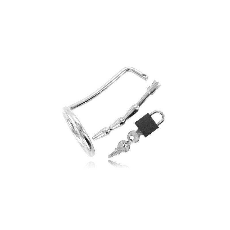 METAL HARD - ANELLO PER TESTICOLI CON TAPPO DI CASTIT URETRALE METAL HARD - ANELLO PER TESTICOLI CON TAPPO DI CASTIT URETRALE