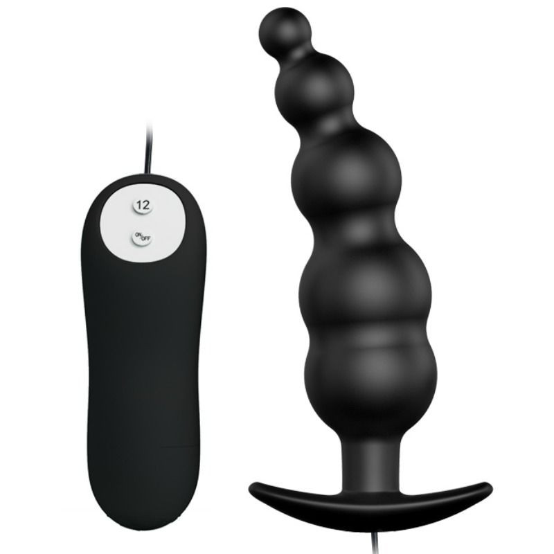 PRETTY LOVE - PLUG ANALE IN SILICONE EXTRA STIMOLAZIONE E 12 MODALIT DI VIBRAZIONE NERO PRETTY LOVE - PLUG ANALE IN SILICONE EXTRA STIMOLAZIONE E 12 MODALIT DI VIBRAZIONE NERO