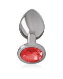 INTENSE - PLUG ANALE IN METALLO ALLUMINIO CON CRISTALLO ROSSO MISURA L INTENSE - PLUG ANALE IN METALLO ALLUMINIO CON CRISTALLO ROSSO MISURA L