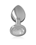 INTENSE - PLUG ANALE IN METALLO ALLUMINIO CON CRISTALLO ARGENTO MISURA L INTENSE - PLUG ANALE IN METALLO ALLUMINIO CON CRISTALLO ARGENTO MISURA L