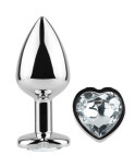 SECRETPLAY - TAPPO IN METALLO CUORE DI CRISTALLO TRASPARENTE TAGLIA PICCOLA 7 CM SECRETPLAY - TAPPO IN METALLO CUORE DI CRISTALLO TRASPARENTE TAGLIA PICCOLA 7 CM