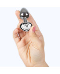 SECRETPLAY - TAPPO IN METALLO CUORE DI CRISTALLO TRASPARENTE TAGLIA PICCOLA 7 CM SECRETPLAY - TAPPO IN METALLO CUORE DI CRISTALLO TRASPARENTE TAGLIA PICCOLA 7 CM