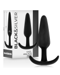 BLACKSILVER - PLUG ANALE IN SILICONE KAEL CON MANICO MEDIO BLACKSILVER - PLUG ANALE IN SILICONE KAEL CON MANICO MEDIO