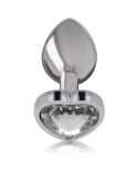 INTENSE - PLUG ANALE IN METALLO ALLUMINIO CON CUORE BIANCO TAGLIA S INTENSE - PLUG ANALE IN METALLO ALLUMINIO CON CUORE BIANCO TAGLIA S