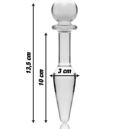 NEBULA SERIES BY IBIZA - MODELLO 7 PLUG ANALE VETRO BOROSILICATO ROSA 13.5 CM -O- 3 CM