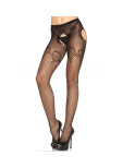 LEG AVENUE -SLIP IN ELEGANTE RETE RICAMATA NERA LEG AVENUE -SLIP IN ELEGANTE RETE RICAMATA NERA