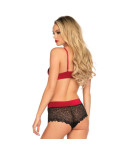 LEG AVENUE - SET 2 PEZZI NERO E ROSSO L/XL LEG AVENUE - SET 2 PEZZI NERO E ROSSO L/XL