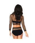 LEG AVENUE - SET 2 PEZZI IN RETE TOP MANICHE LUNGHE E VITA ALTA TAGLIA UNICA LEG AVENUE - SET 2 PEZZI IN RETE TOP MANICHE LUNGHE E VITA ALTA TAGLIA UNICA