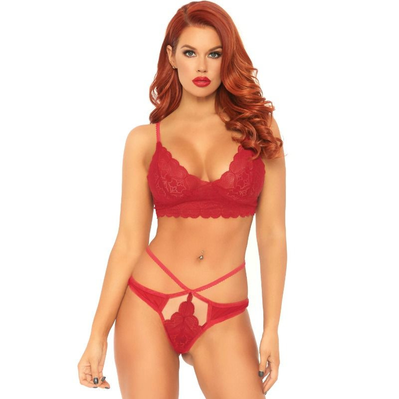 LEG AVENUE - SET 2 PEZZI BRALETTE E PERIZOMA IN PIZZO M/L LEG AVENUE - SET 2 PEZZI BRALETTE E PERIZOMA IN PIZZO M/L