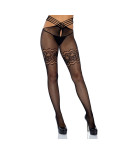 LEG AVENUE - CALZE A RETE CON SPACCO E CALZAMAGLIA IN PIZZO TAGLIA UNICA LEG AVENUE - CALZE A RETE CON SPACCO E CALZAMAGLIA IN PIZZO TAGLIA UNICA