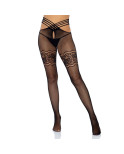 LEG AVENUE - CALZE A RETE CON SPACCO E CALZAMAGLIA IN PIZZO TAGLIA UNICA LEG AVENUE - CALZE A RETE CON SPACCO E CALZAMAGLIA IN PIZZO TAGLIA UNICA