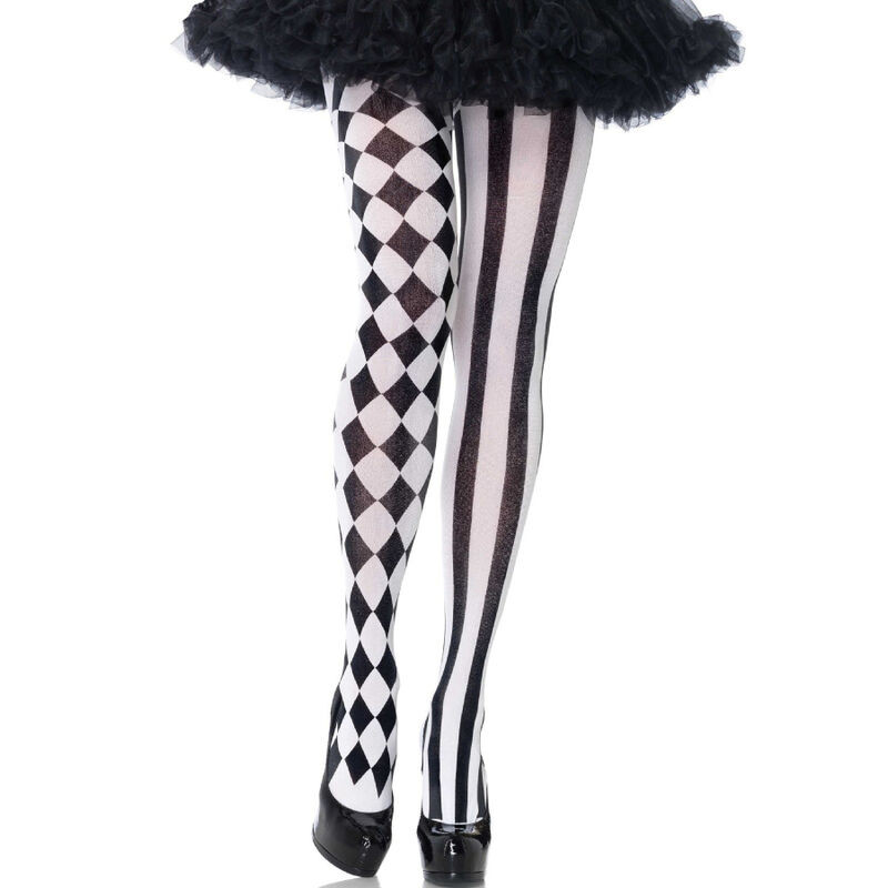 LEG AVENUE - COLLANT ARLECCHINO NERO/BIANCO LEG AVENUE - COLLANT ARLECCHINO NERO/BIANCO
