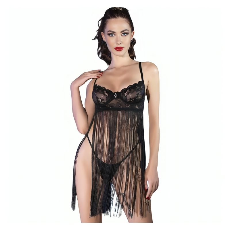 CHILIROSE - CR 4496 BABYDOLL NERO L/XL CHILIROSE - CR 4496 BABYDOLL NERO L/XL