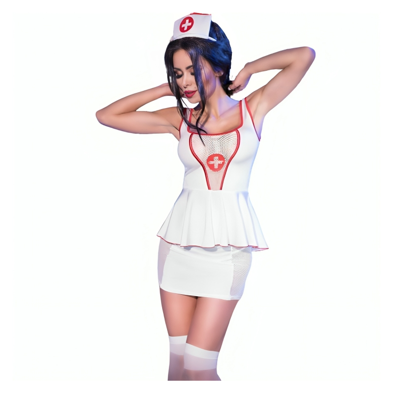 CHILIROSE - CR 4160 COSTUME DA INFERMIERA TOP E GONNA L/XL CHILIROSE - CR 4160 COSTUME DA INFERMIERA TOP E GONNA L/XL