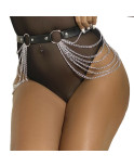 SUBBLIME - CINTURA CON CATENA IN PELLE NERA TAGLIA UNICA SUBBLIME - CINTURA CON CATENA IN PELLE NERA TAGLIA UNICA