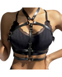 SUBBLIME - PETTORINA CON ANELLO IN PELLE NERA TAGLIA UNICA SUBBLIME - PETTORINA CON ANELLO IN PELLE NERA TAGLIA UNICA