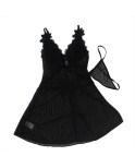 SUBBLIME - BABYDOLL TULLE CON DETTAGLI PIZZO E FIORI NERO L/XL SUBBLIME - BABYDOLL TULLE CON DETTAGLI PIZZO E FIORI NERO L/XL