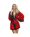 SUBBLIME - VESTAGLIA IN TESSUTO TRASPARENTE CON DETTAGLI IN PIZZO ROSSO L/XL SUBBLIME - VESTAGLIA IN TESSUTO TRASPARENTE CON DETTAGLI IN PIZZO ROSSO L/XL
