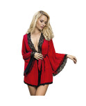 SUBBLIME - VESTAGLIA IN TESSUTO TRASPARENTE CON DETTAGLI IN PIZZO ROSSO L/XL SUBBLIME - VESTAGLIA IN TESSUTO TRASPARENTE CON DETTAGLI IN PIZZO ROSSO L/XL