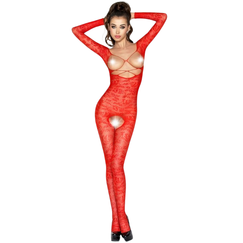 PASSION - WOMAN BS031 BODYSTOCKING ROSSO TAGLIA UNICA PASSION - WOMAN BS031 BODYSTOCKING ROSSO TAGLIA UNICA