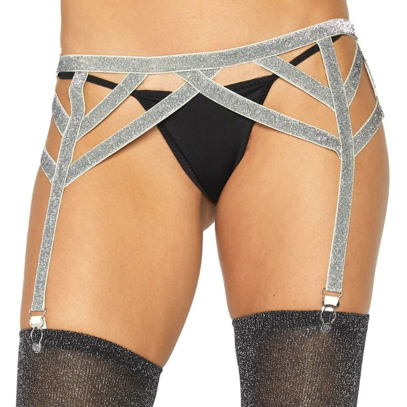 LEG AVENUE - CINTURA ELASTICA IN LUREX ARGENTO TAGLIA UNICA LEG AVENUE - CINTURA ELASTICA IN LUREX ARGENTO TAGLIA UNICA
