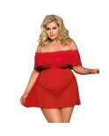 SUBBLIME - QUEEN PLUS ABITO CORTO + PERIZOMA ROSSO SUBBLIME - QUEEN PLUS ABITO CORTO + PERIZOMA ROSSO