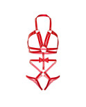 LEG AVENUE - KINK - IMBRACATURA CON O-RING CON BORCHIE TEDDY TAGLIA L - ROSSO LEG AVENUE - KINK - IMBRACATURA CON O-RING CON BORCHIE TEDDY TAGLIA L - ROSSO