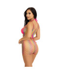 LEG AVENUE - SET TOP E PANTALONI RETE MULTICOLORE LEG AVENUE - SET TOP E PANTALONI RETE MULTICOLORE