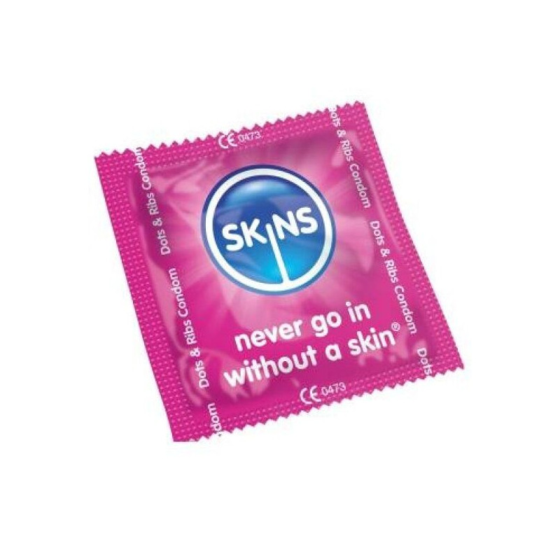 SKINS - PELLI PRESERVATIVI PUNTI E STRISCE BORSA 500 UNITÀ SKINS - PELLI PRESERVATIVI PUNTI E STRISCE BORSA 500 UNITÀ