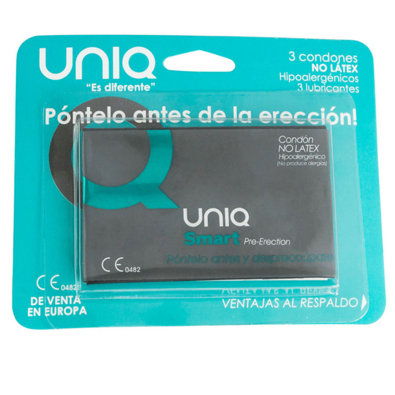UNIQ - SMART LATEX FREE PRE-ERECTION CONDOMS 3 UNITS UNIQ - SMART LATEX FREE PRE-ERECTION CONDOMS 3 UNITS