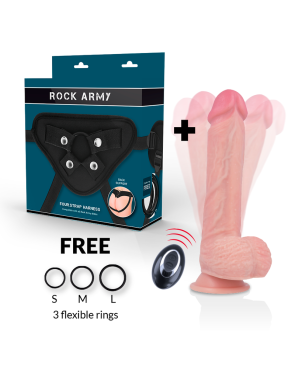 ROCKARMY - IMBRACATURA + VIBRATORE IN SILICONE LIQUIDO TELECOMANDO APACHE PREMIUM 20.5 CM -O- 4.62 CM