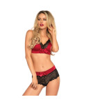 LEG AVENUE - SET 2 PEZZI NERO E ROSSO L/XL