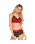 LEG AVENUE - SET 2 PEZZI NERO E ROSSO L/XL