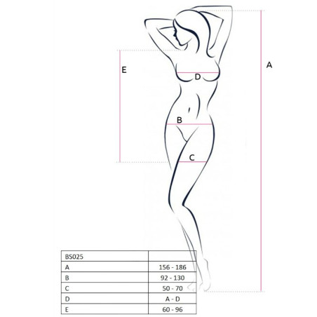 PASSION - WOMAN BS025 BODYSTOCKING ABITO BIANCO STILE TAGLIA UNICA